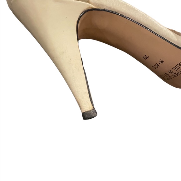 Vintage Calico cream leather cutout heels - Picture 6 of 16